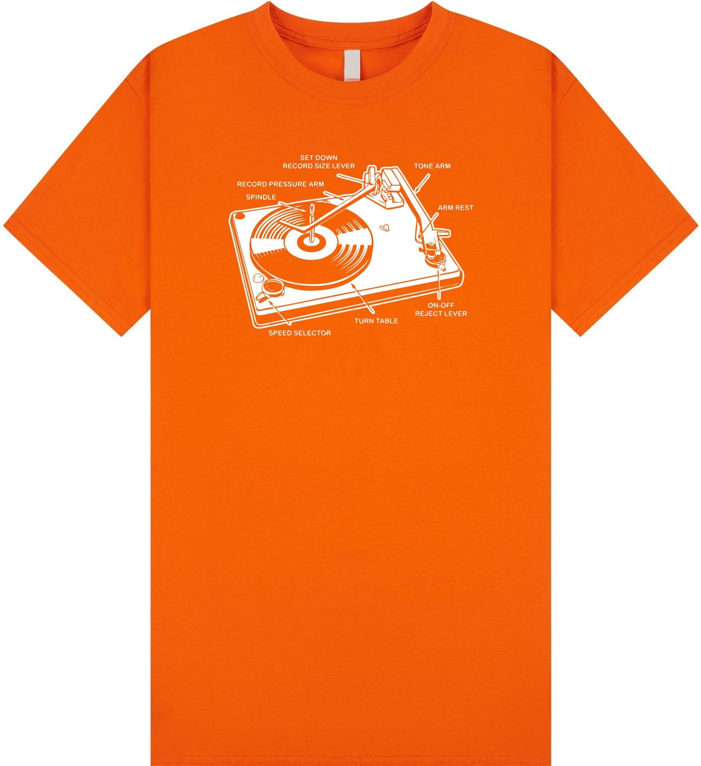 Record Player Diagram T Shirt