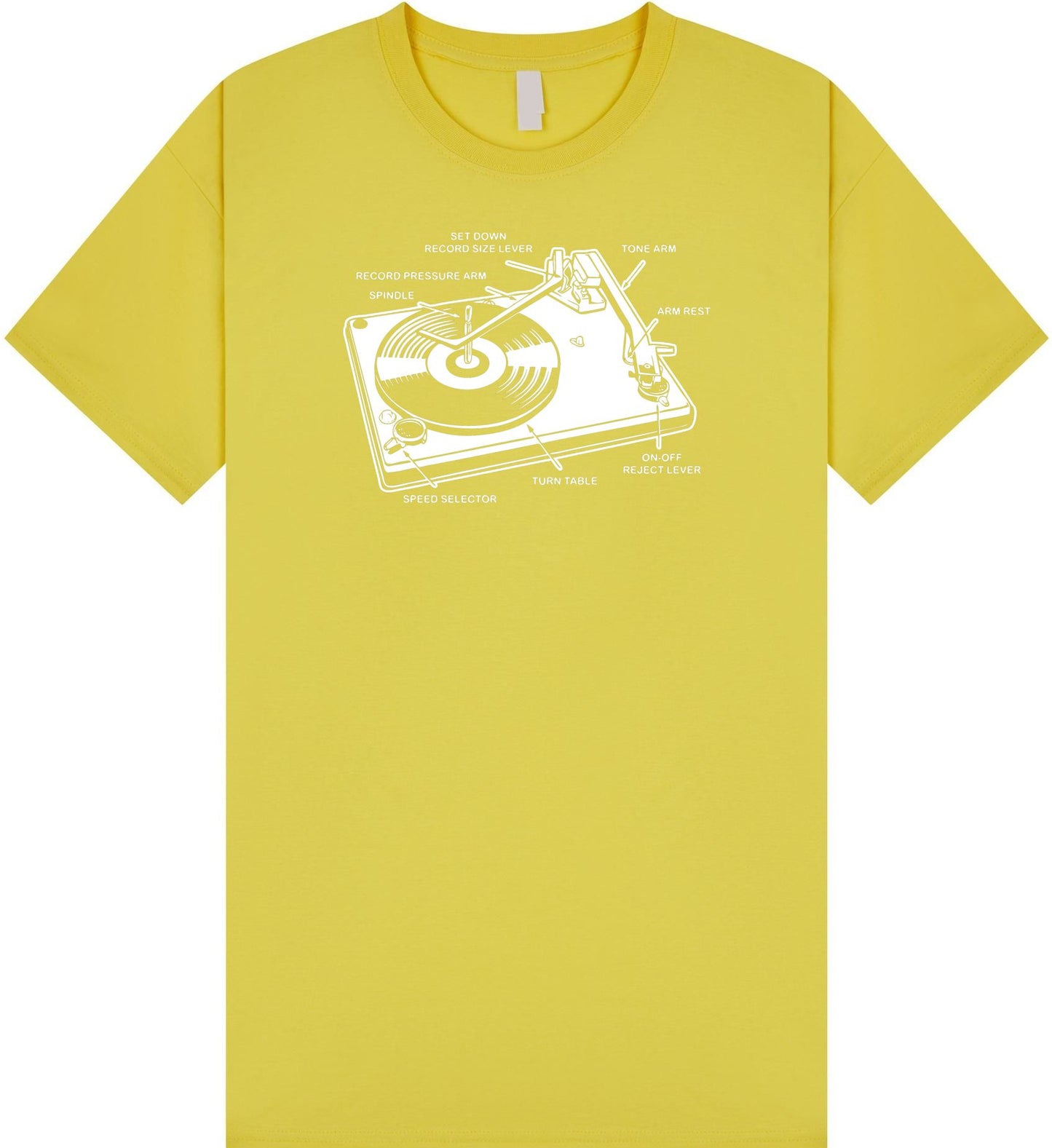 Record Player Diagram T Shirt